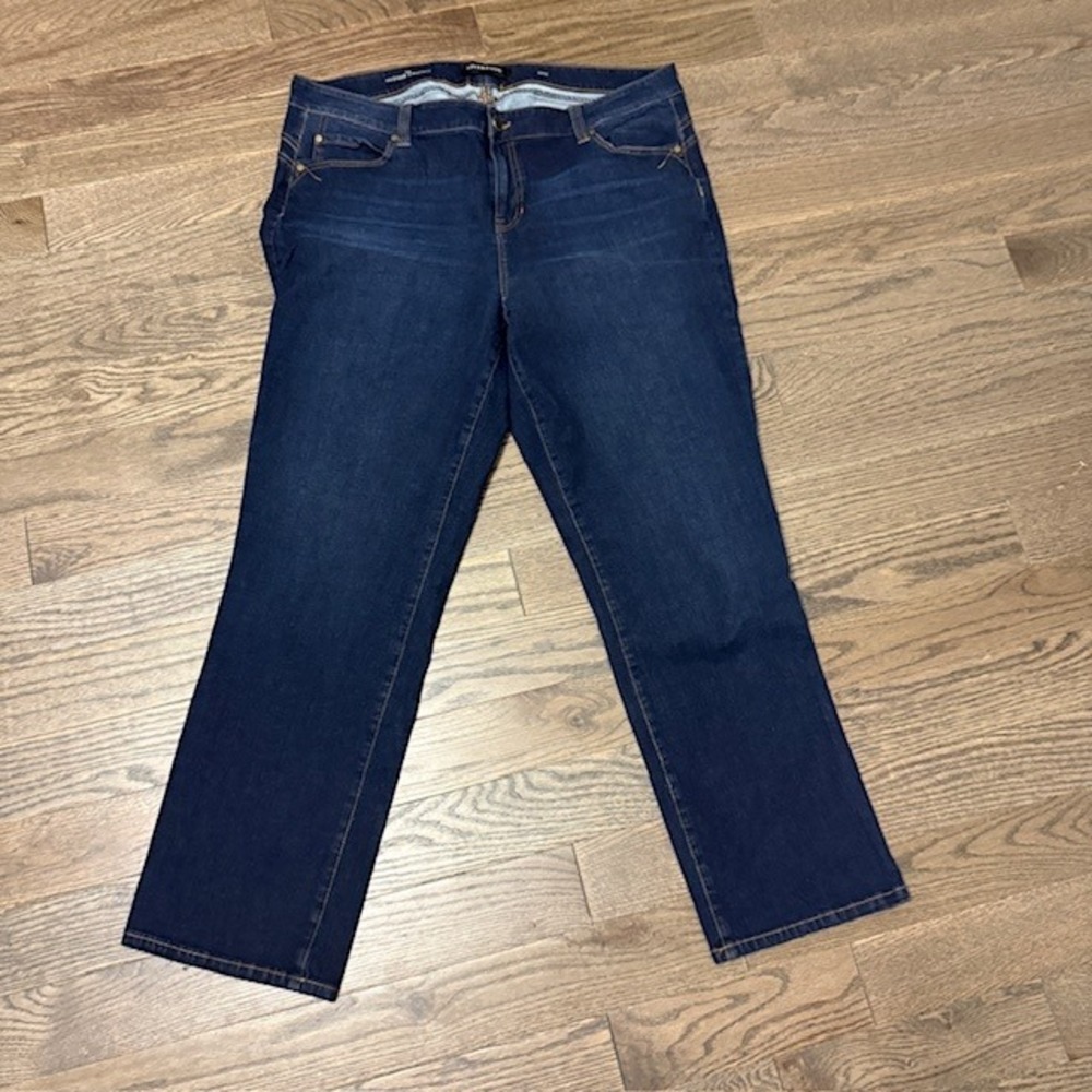 Liverpool Hugger Straight Jeans Womens 20W Dark Wash Denim Straight Leg Pants